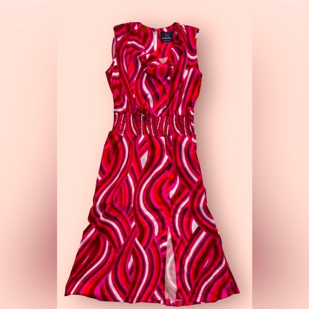 NWT Plains and Prints sleeveless cinched waist and pockets dress.